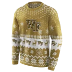 wake forest demon deacons reindeer motif gold hoodie best selling