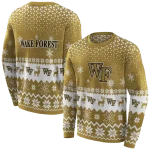 wake forest demon deacons reindeer motif gold hoodie best selling