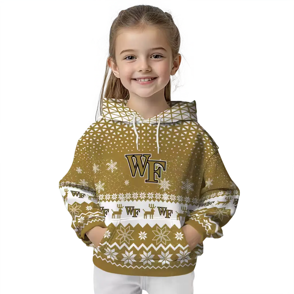 wake forest demon deacons reindeer motif gold hoodie top rated wake forest demon deacons reindeer motif gold hoodie top rated
