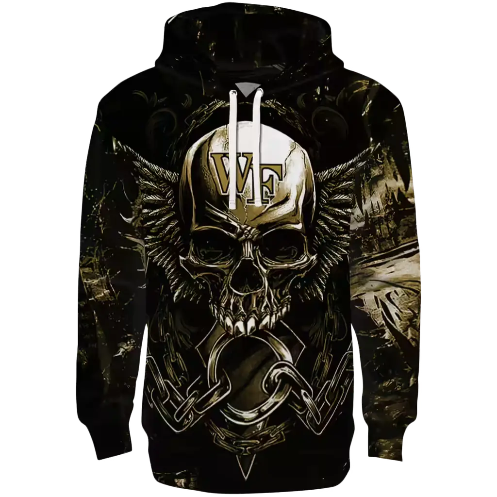 wake forest demon deacons skull artwork gold black hoodie best selling wake forest demon deacons skull artwork gold black hoodie best selling