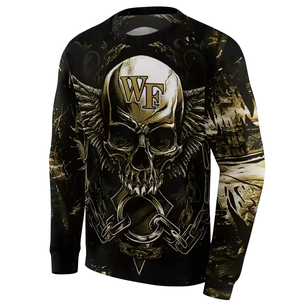 wake forest demon deacons skull artwork gold black hoodie new arrival wake forest demon deacons skull artwork gold black hoodie new arrival