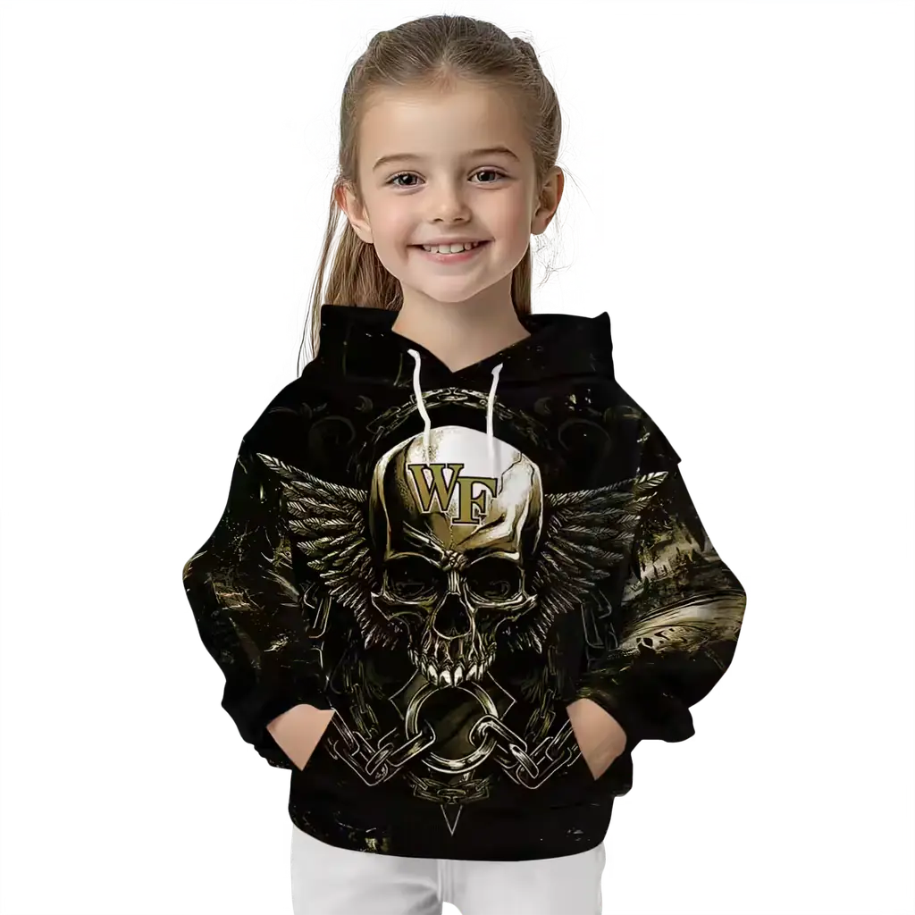 wake forest demon deacons skull artwork gold black hoodie top rated wake forest demon deacons skull artwork gold black hoodie top rated