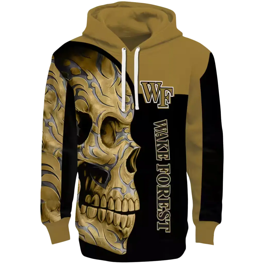 wake forest demon deacons skull motif gold black hoodie best selling wake forest demon deacons skull motif gold black hoodie best selling