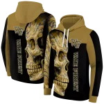 wake forest demon deacons skull motif gold black hoodie best selling