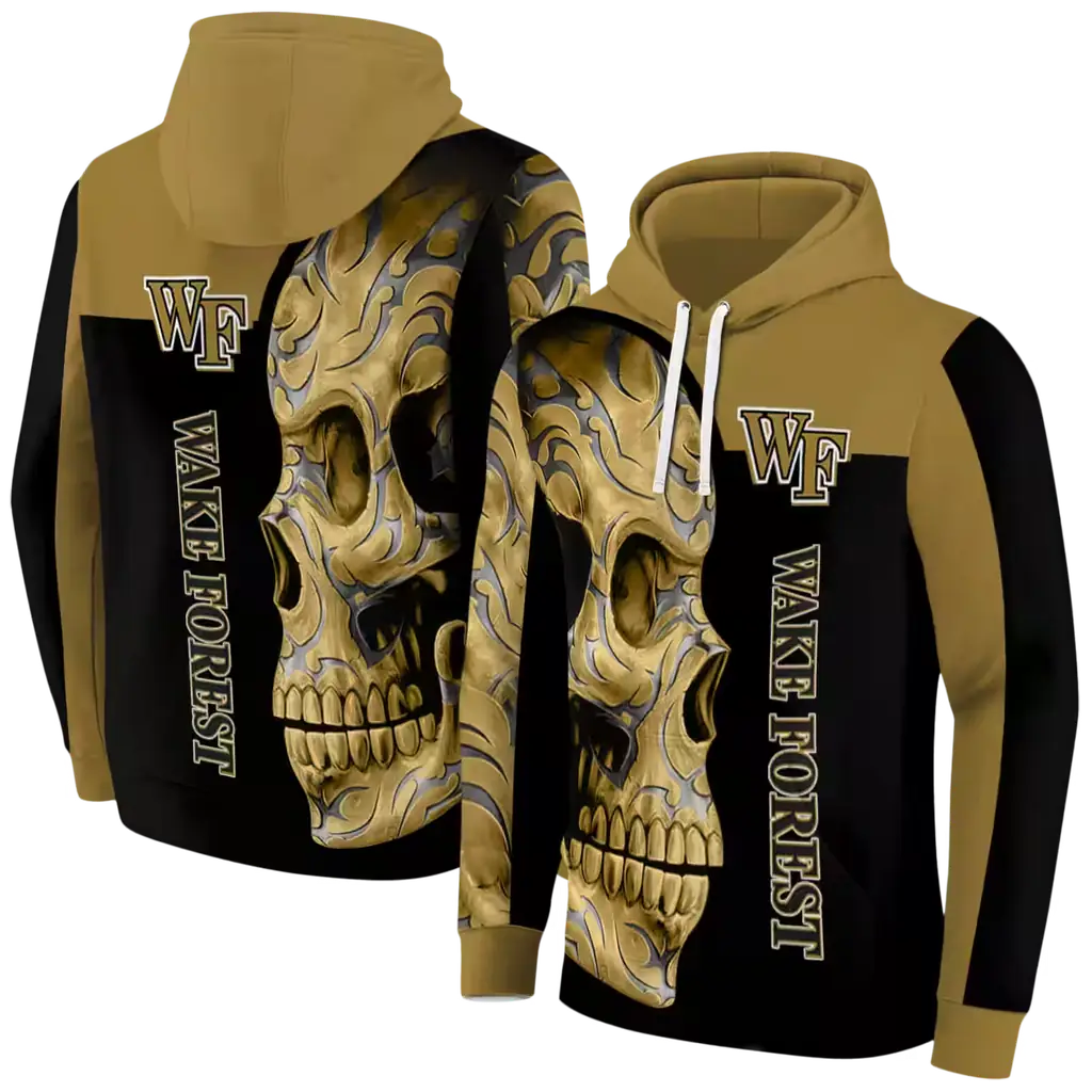 wake forest demon deacons skull motif gold black hoodie fashion forward wake forest demon deacons skull motif gold black hoodie fashion forward