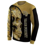 wake forest demon deacons skull motif gold black hoodie best selling
