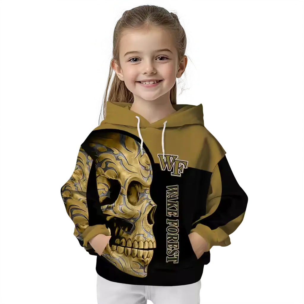 wake forest demon deacons skull motif gold black hoodie top rated wake forest demon deacons skull motif gold black hoodie top rated