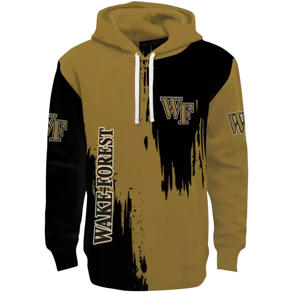 wake forest demon deacons splatter effect gold hoodie best selling wake forest demon deacons splatter effect gold hoodie best selling
