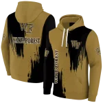 wake forest demon deacons splatter effect gold hoodie best selling