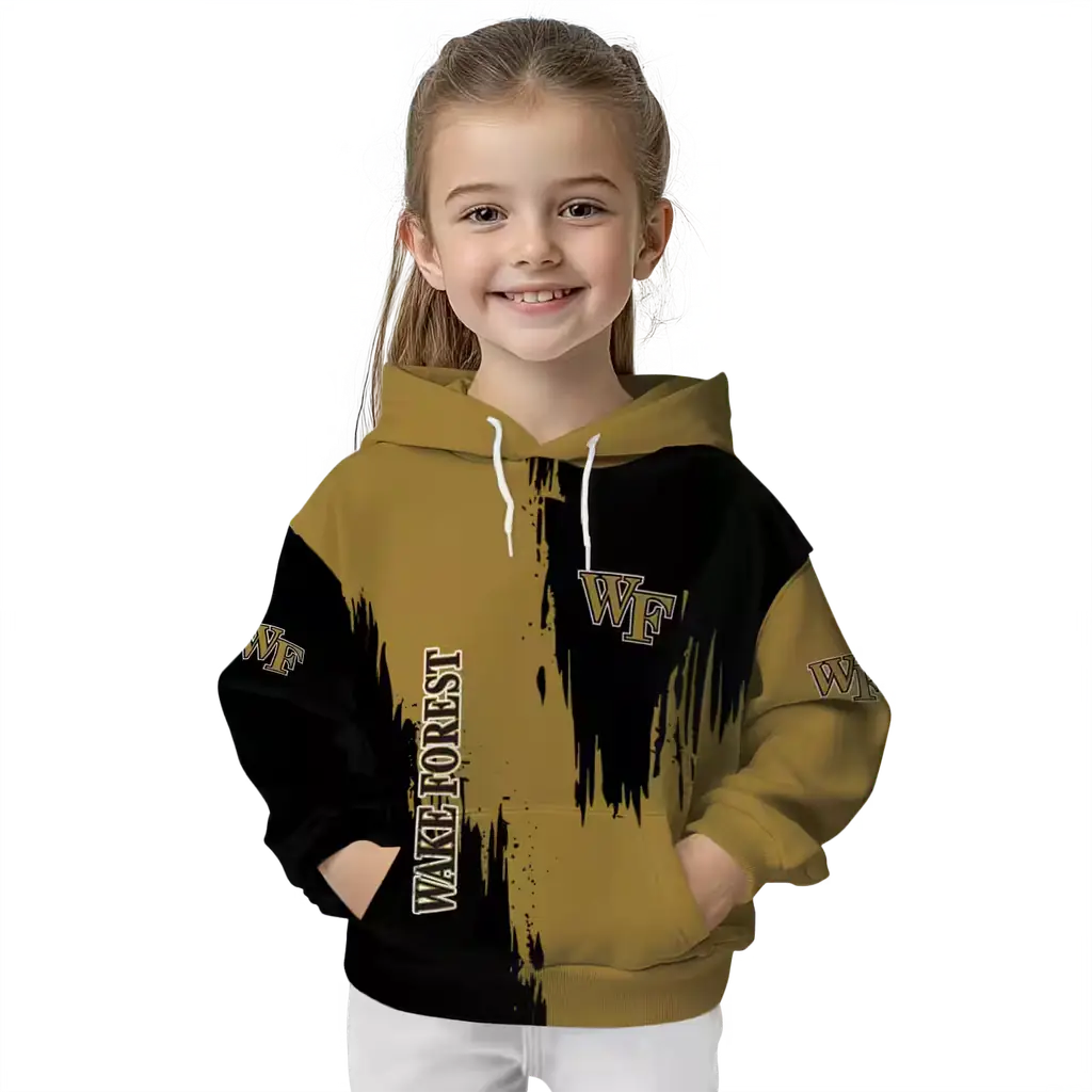 wake forest demon deacons splatter effect gold hoodie top rated wake forest demon deacons splatter effect gold hoodie top rated