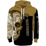 wake forest demon deacons sugar skull gold black hoodie best selling