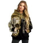 wake forest demon deacons sugar skull gold black hoodie best selling