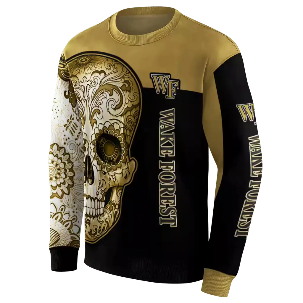 wake forest demon deacons sugar skull gold black hoodie new arrival wake forest demon deacons sugar skull gold black hoodie new arrival