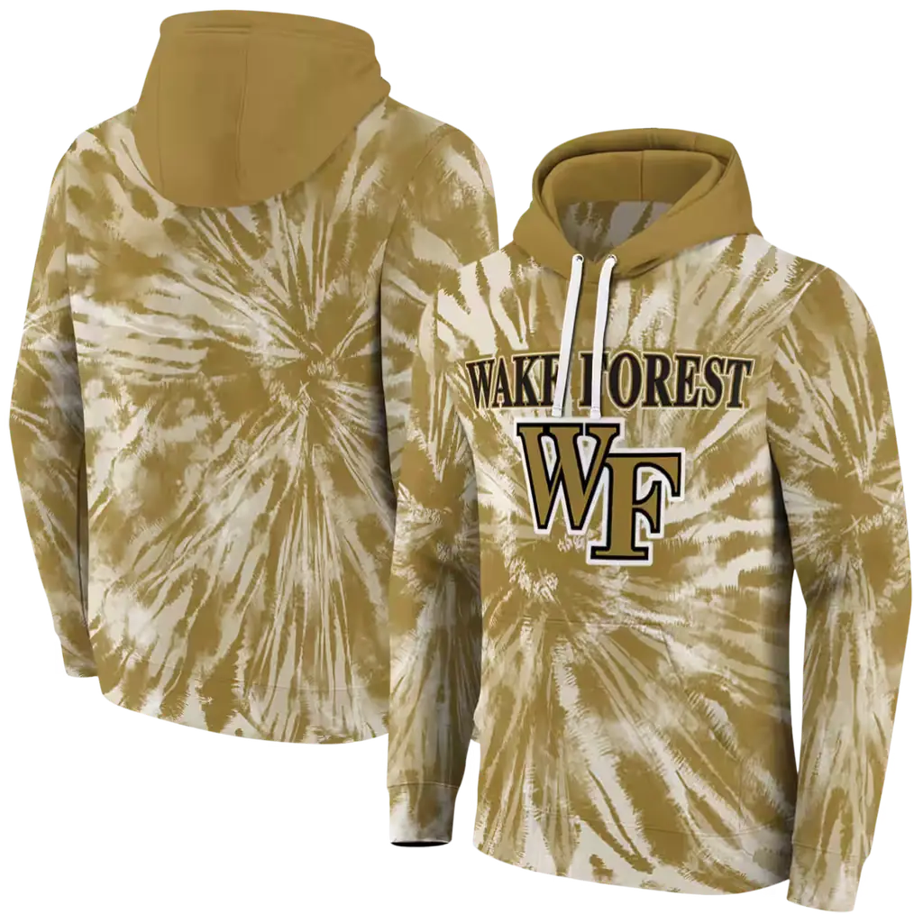 wake forest demon deacons tie dye pattern gold hoodie fashion forward wake forest demon deacons tie dye pattern gold hoodie fashion forward