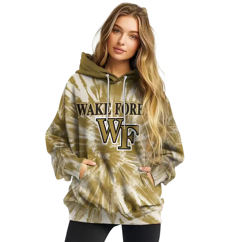wake forest demon deacons tie dye pattern gold hoodie high quality wake forest demon deacons tie dye pattern gold hoodie high quality