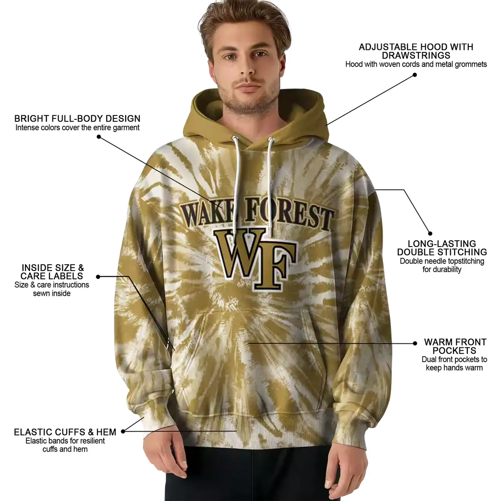 wake forest demon deacons tie dye pattern gold hoodie latest model wake forest demon deacons tie dye pattern gold hoodie latest model