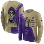 washington huskies achmed skull purple hoodie best selling