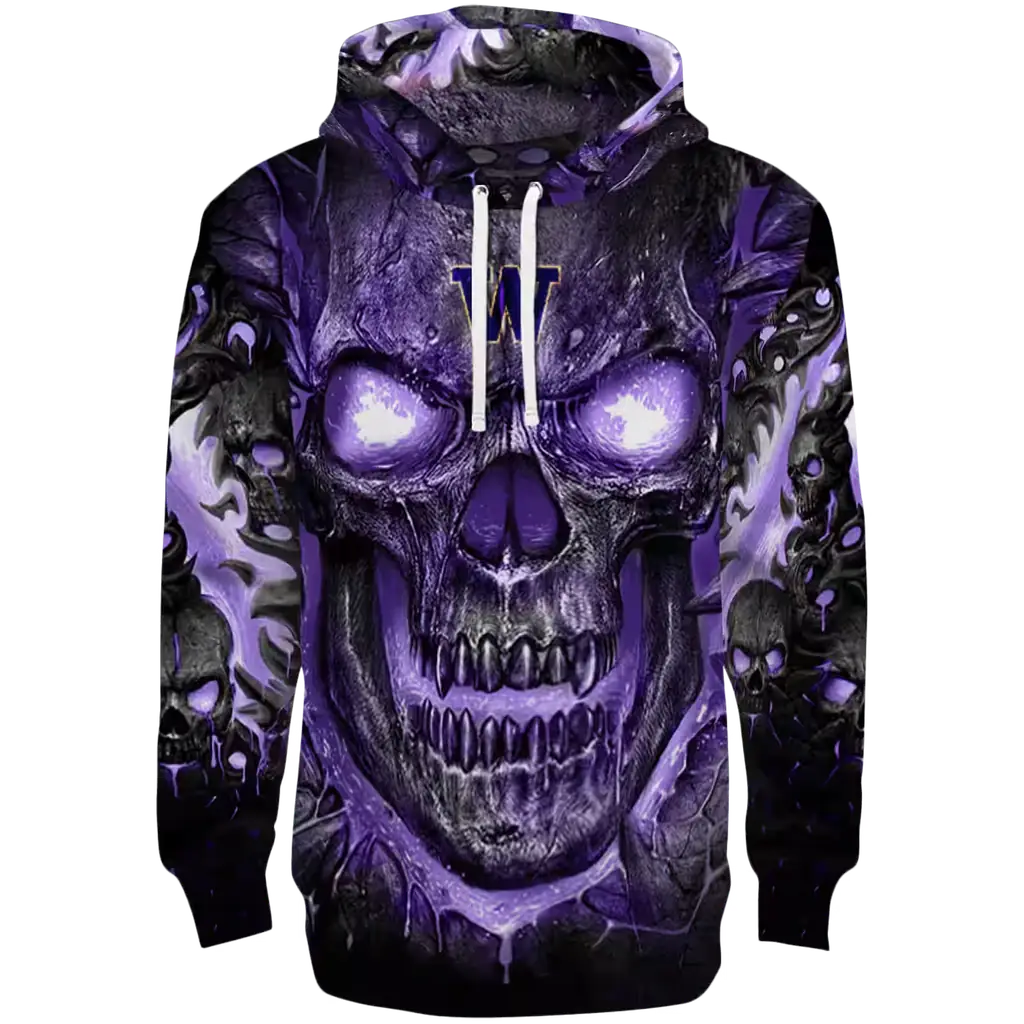 washington huskies demonic skull purple black hoodie best selling washington huskies demonic skull purple black hoodie best selling