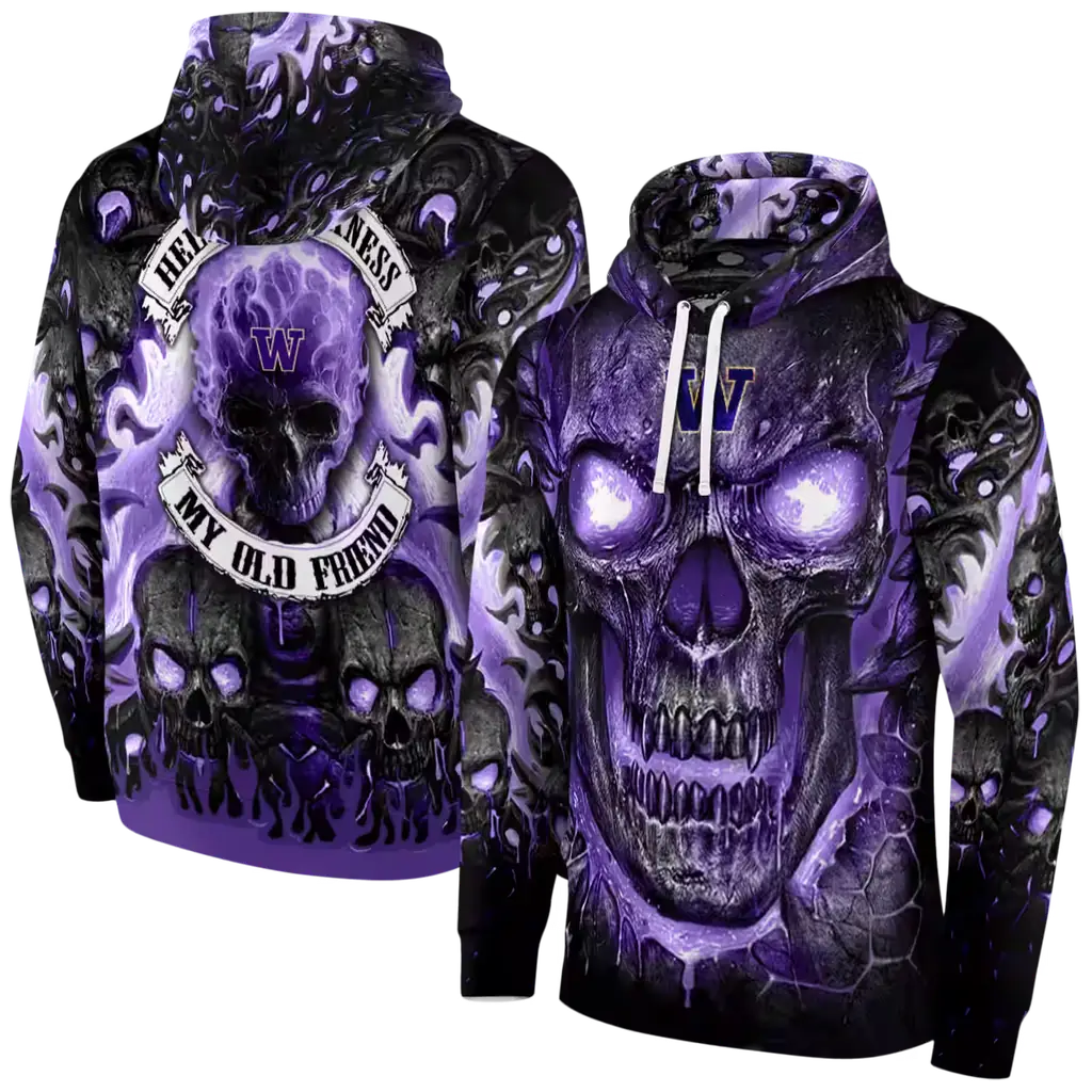 washington huskies demonic skull purple black hoodie fashion forward washington huskies demonic skull purple black hoodie fashion forward