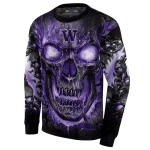 washington huskies demonic skull purple black hoodie best selling