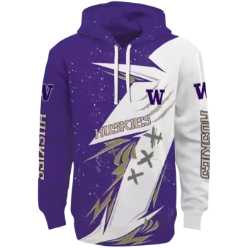 washington huskies dynamic slash purple white hoodie best selling