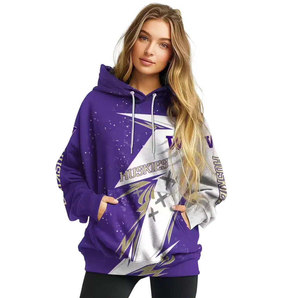 washington huskies dynamic slash purple white hoodie high quality washington huskies dynamic slash purple white hoodie high quality