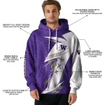 washington huskies dynamic slash purple white hoodie best selling