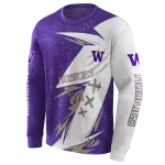 washington huskies dynamic slash purple white hoodie best selling