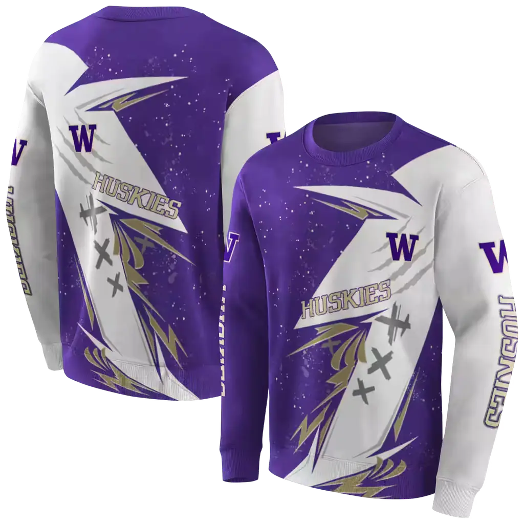 washington huskies dynamic slash purple white hoodie premium grade washington huskies dynamic slash purple white hoodie premium grade
