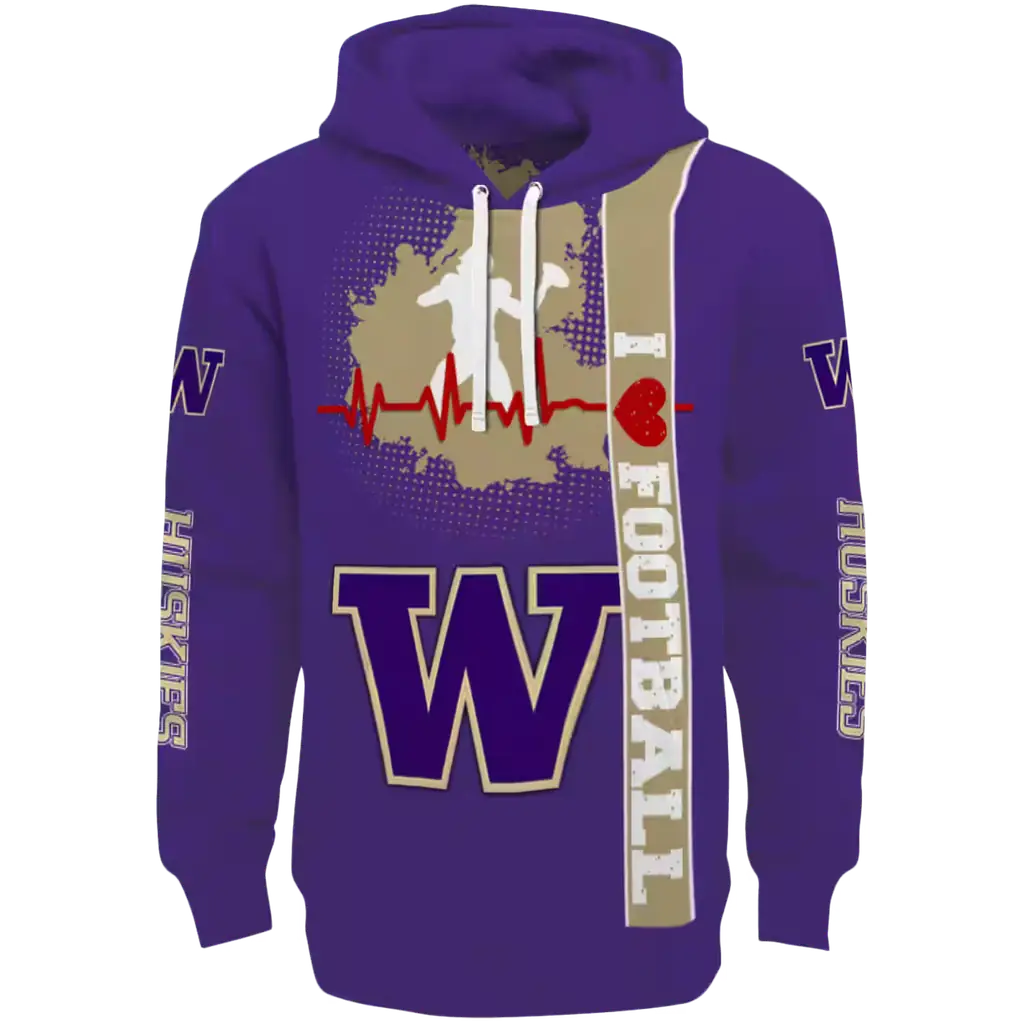 washington huskies football heartbeat purple hoodie best selling washington huskies football heartbeat purple hoodie best selling