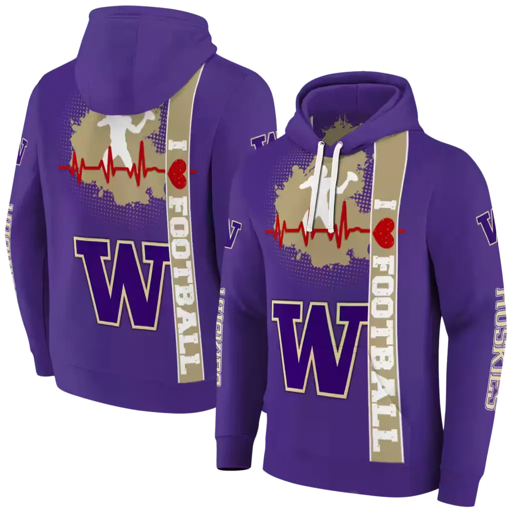 washington huskies football heartbeat purple hoodie fashion forward washington huskies football heartbeat purple hoodie fashion forward