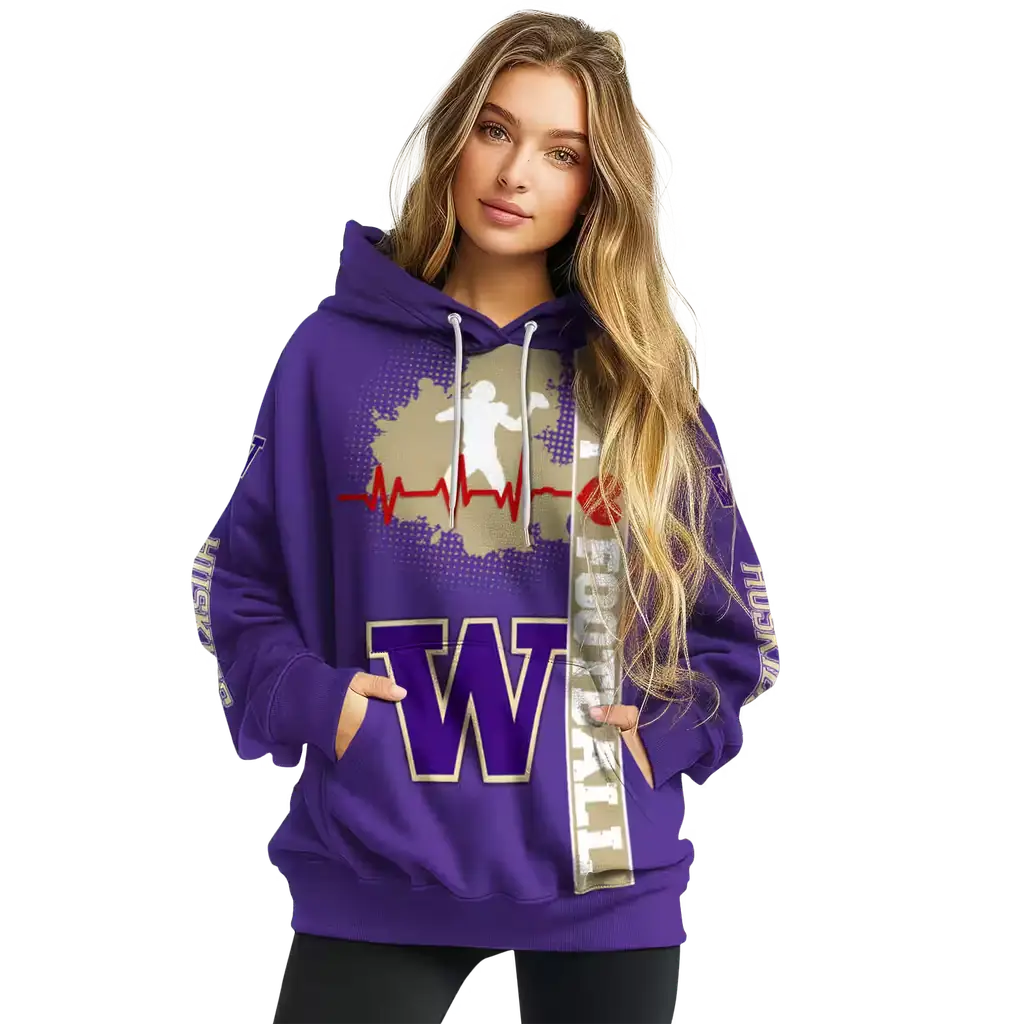 washington huskies football heartbeat purple hoodie high quality washington huskies football heartbeat purple hoodie high quality