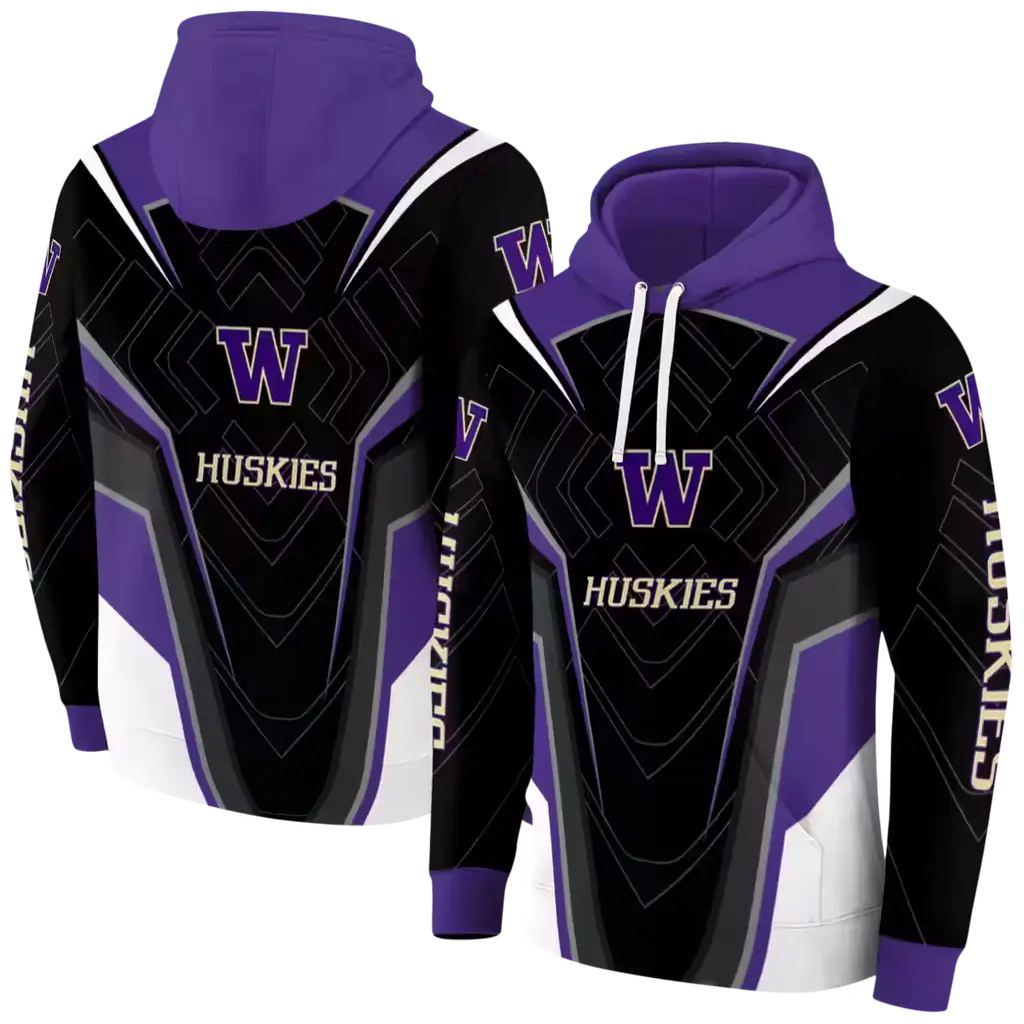 washington huskies futuristic pattern purple black hoodie fashion forward washington huskies futuristic pattern purple black hoodie fashion forward