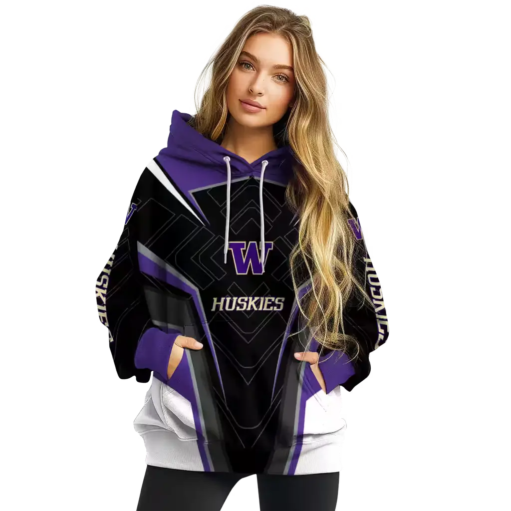 washington huskies futuristic pattern purple black hoodie high quality washington huskies futuristic pattern purple black hoodie high quality