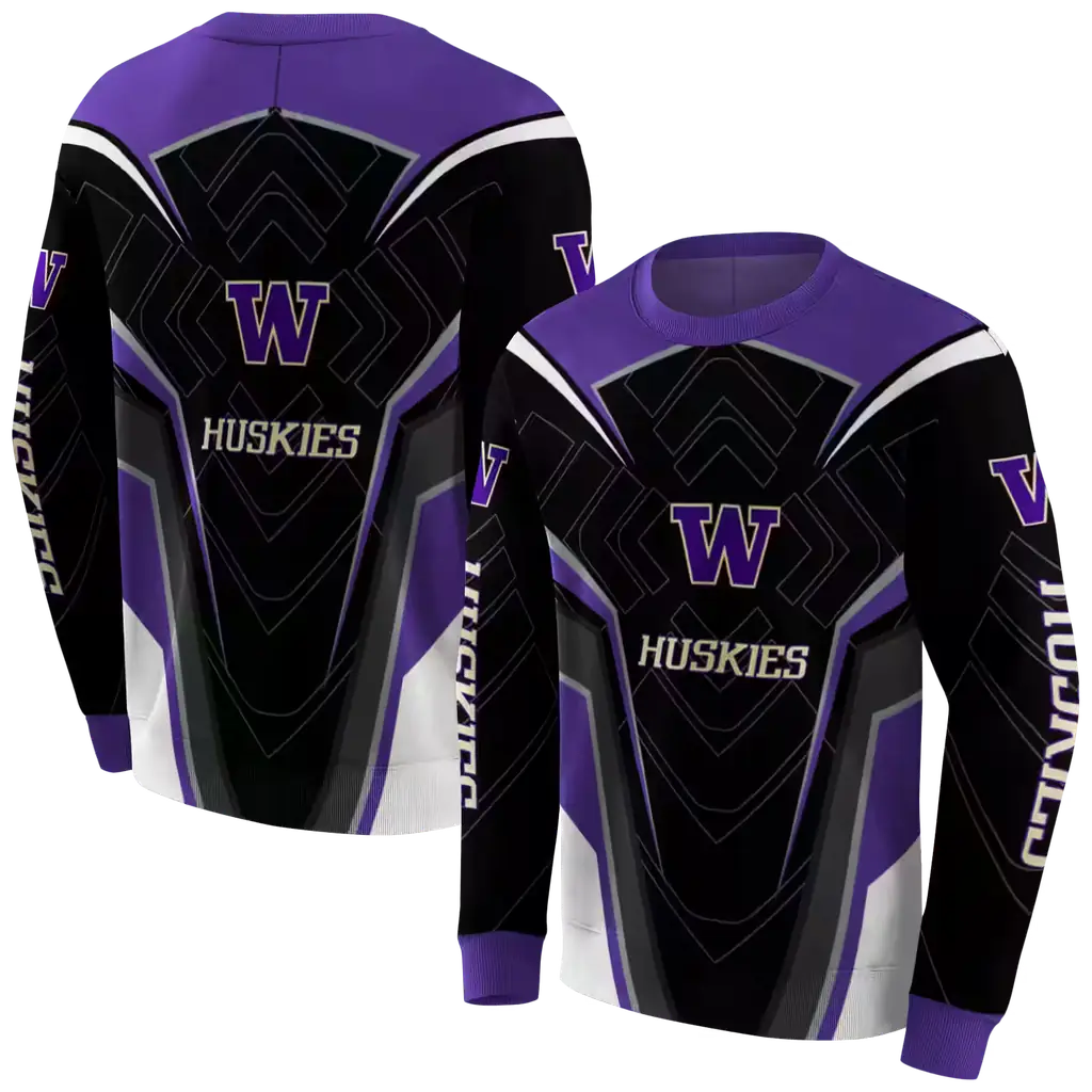 washington huskies futuristic pattern purple black hoodie premium grade washington huskies futuristic pattern purple black hoodie premium grade