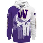 washington huskies graphic punisher purple white hoodie best selling