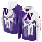 washington huskies graphic punisher purple white hoodie best selling