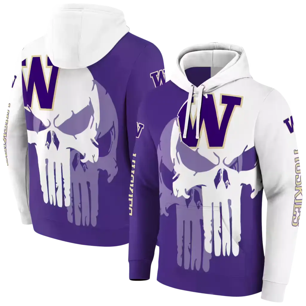 washington huskies graphic punisher purple white hoodie fashion forward washington huskies graphic punisher purple white hoodie fashion forward