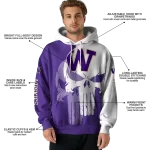 washington huskies graphic punisher purple white hoodie best selling