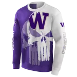 washington huskies graphic punisher purple white hoodie best selling