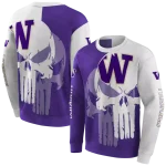 washington huskies graphic punisher purple white hoodie best selling