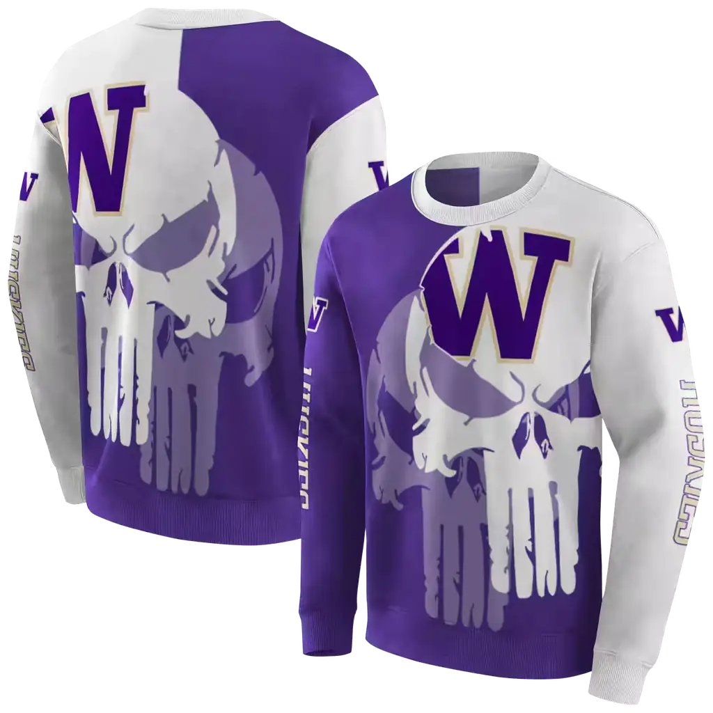 washington huskies graphic punisher purple white hoodie premium grade washington huskies graphic punisher purple white hoodie premium grade