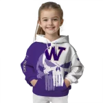 washington huskies graphic punisher purple white hoodie best selling