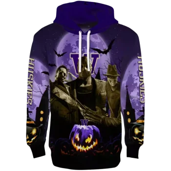 washington huskies halloween vibes purple black hoodie best selling