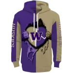 washington huskies heartbeat graphic purple hoodie best selling