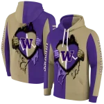 washington huskies heartbeat graphic purple hoodie best selling