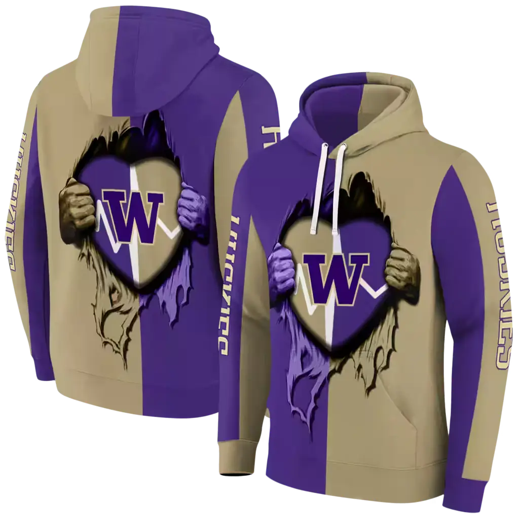 washington huskies heartbeat graphic purple hoodie fashion forward washington huskies heartbeat graphic purple hoodie fashion forward