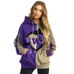 washington huskies heartbeat graphic purple hoodie best selling