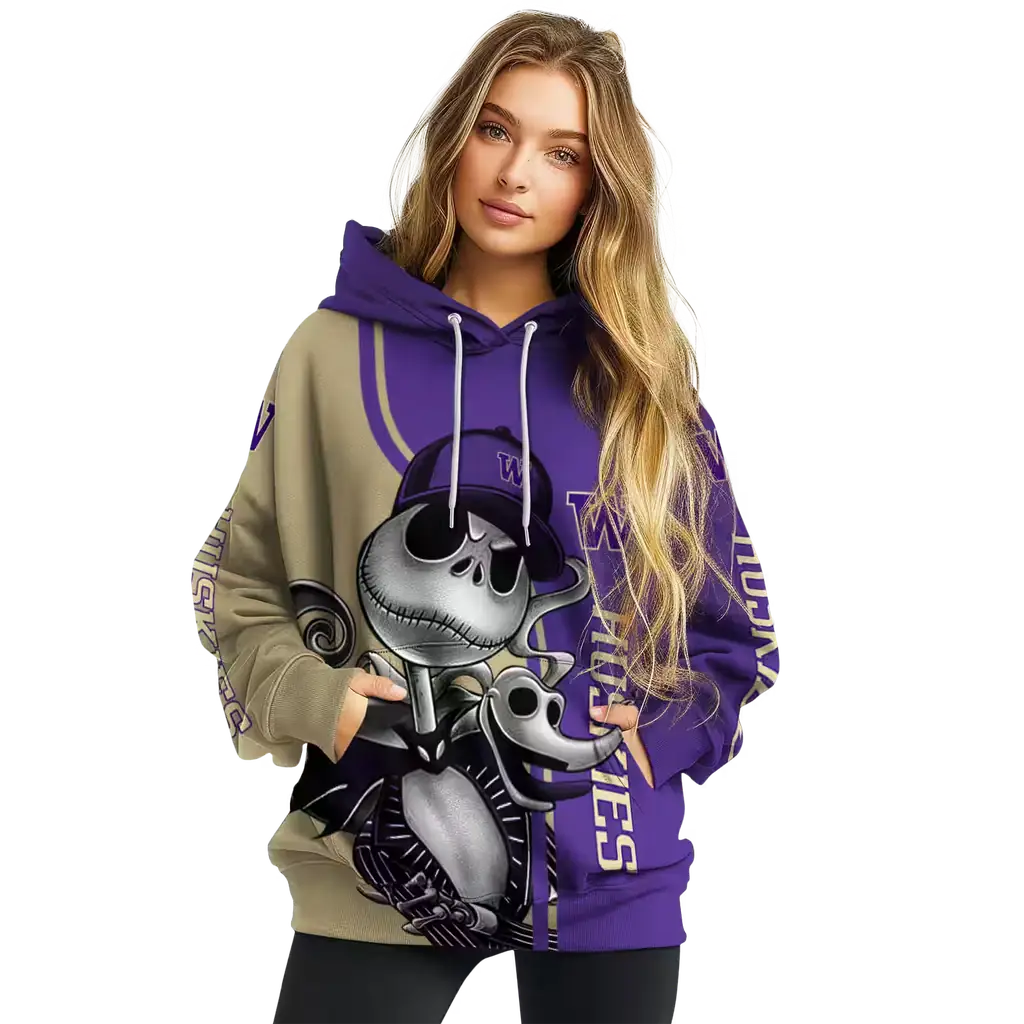 washington huskies jack skellington purple hoodie high quality washington huskies jack skellington purple hoodie high quality