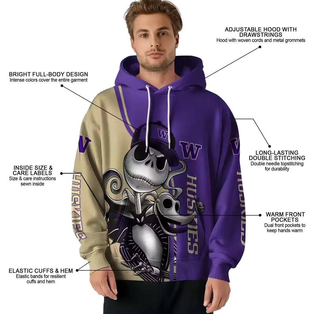 washington huskies jack skellington purple hoodie latest model washington huskies jack skellington purple hoodie latest model
